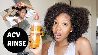 ACV Rinse on Natural Hair ft Creme of Nature [upl. by Anneyehc]