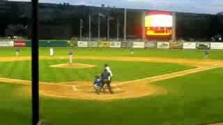 Umpire gets hurt in Pioneer League game [upl. by Surtemed753]