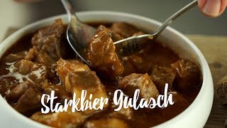 Deftiges SchweineGulasch mit Starkbier Gourmondo Einfach besser machen [upl. by Pasia700]