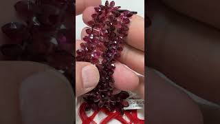 Rhodolite Garnet Briolettes marquise shape graduated 8quot strand [upl. by Bethel]