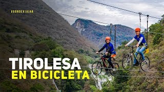 Tirolesa en bici Así puedes cruzar la Cascada de Micos Huasteca Potosina [upl. by Atnuahc]