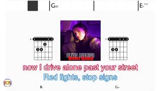 OLIVIA RODRIGO Drivers license FCN GUITAR CHORDS amp LYRICS [upl. by Gnni]