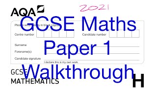 GCSE Maths Paper 1 Walkthrough  AQA 2021 [upl. by Narf]