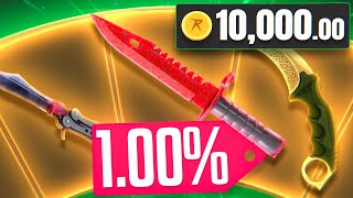 UNBOXING A 1 M9 BAYONET CRIMSON WEB ON CSGOROLL [upl. by Ecar]