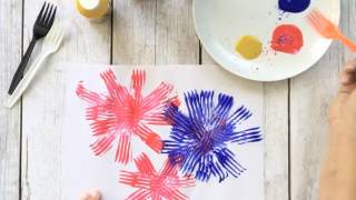 Fourth of July Fork Fireworks Craft [upl. by Ashbey]