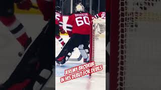 Jeremy Brodeur debut brodeur goalie devils njdevils usa hockey nhl [upl. by Anneirb]