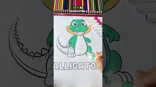 Coloring a Cool Alligator  Jungle Adventure in Every Stroke  storytelling crocodileday drawing [upl. by Jabe]