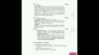 Syllabus for Remedial mathematicsnonuniversity exam1st semester bpharm 1st yeartamilnadu [upl. by Poppas]