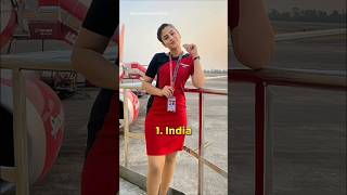 Top 10 Air Hostess Uniform 🥋 Of Different Countries shorts [upl. by Anitreb461]