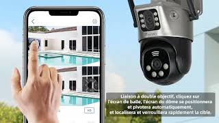 Caméra Surveillance Exterieure Double Objectif Double Vue [upl. by Dymphia360]