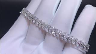 Tiffany Platinum Round Brilliant and Marquise Victoria Vine Tennis Bracelet [upl. by Aicsile]