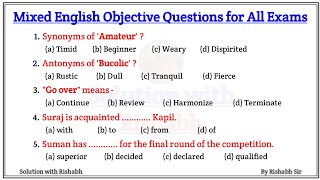 Mixed English objective questions Fill in the blanks English mixed questions practice set Grammar [upl. by Wahkuna]