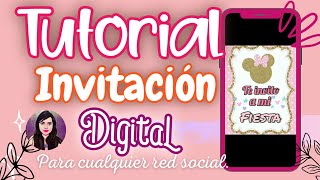 🎉Como HACER una INVITACION ANIMADA🎉 fácil y rápido para CUMPLEAÑOS de MINNIE 🎁👍 [upl. by Nyrhtakyram]