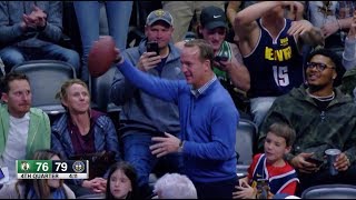 Peyton Manning Shows He Can Still Throw It Deep During Nuggets Game [upl. by Cesare]