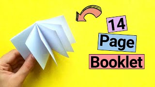 How to make a 14 Page Book with a sheet of A4 Paper  Super Easy  No Glue [upl. by Riggall]