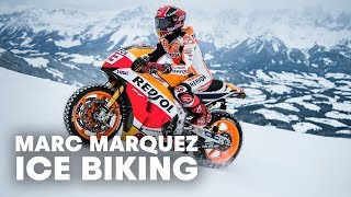 MotoGP Champion Races Up Snow and Ice at World Cup Ski Course [upl. by Mel215]