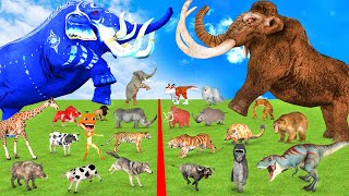 Prehistoric Mammoth Vs Elephant Cenozoic Mammals vs Modern Animals Evolution Animal Revolt Battle [upl. by Cheshire58]