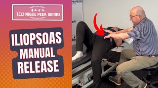 How to do a Manual Release of the Iliopsoas Muscle Group  Technique Peek Series [upl. by Krilov]