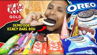 ubat untuk penyakit batuk KITKAT GOLD amp OREO SANDWICH ICE CREAM mukbang malaysia [upl. by Suiram846]