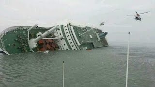 Two Dead Hundreds Missing After Ferry Sinks Off South Korea Coast [upl. by Claudy]