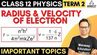 Radius amp Velocity of an Electron Derivation Bohrs Atomic Theory Class 12 Physics CBSE Exam 2022 [upl. by Dust]