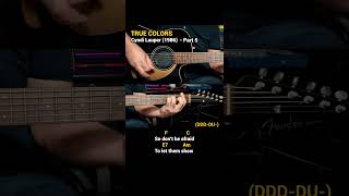 True Colors  Cyndi Lauper 1986 Easy Guitar Chords Tutorial with Lyrics part 5 SHORTS REELS [upl. by Noelopan983]