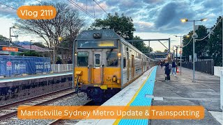 Sydney Trains Vlog 2111 Marrickville Sydney Metro Update amp Trainspotting [upl. by Thedrick]