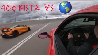 Ferrari 488 PISTA VS Mclaren 765LT  Lamborghini HURACAN PERFORMANTE [upl. by Naitsabes]