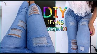 Como rasgar o seu jeans Destoyed Jeans [upl. by Tarazi]