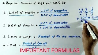 HCF and LCM Important formulas  Basic concepts of HCF and LCM [upl. by Waki]