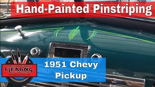 Freshly painted pinstriping on a 1949 Chevy pickup [upl. by Ahtnama]