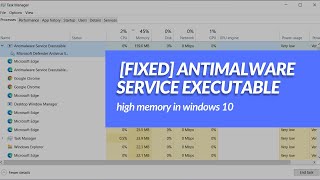 How To Fix Antimalware Service Executable High Memory  CPU Usage on Windows 10 [upl. by Origra]