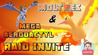 Pokemon Go Live Mega Aerodactyl And Moltres Raid invite And GBL [upl. by Yrrah550]