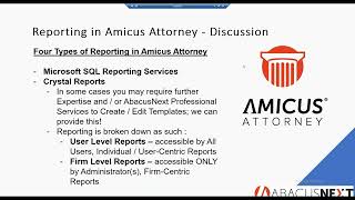 Amicus Attorney Reporting 101 [upl. by Irtimed]