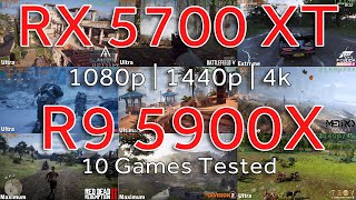 Ryzen 9 5900X amp RX 5700 XT  10 Games Tested In 1080p 1440p 4k [upl. by Aile]