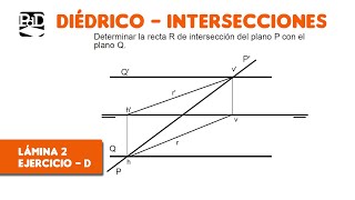 Pag 2D  Intersecciones  Ejercicios de Sistema Diédrico SDOINTL2 [upl. by Scrivens]