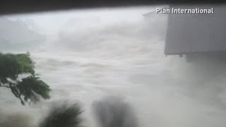 Dramatic footage Moment Typhoon Haiyan washes away Philippines house [upl. by Zachery158]