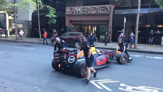 Red Bull F1 Car in Downtown San Francisco 02 Returning for a 2nd run [upl. by Aninep]