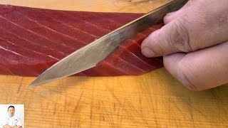 How To Cut Tuna For Sushi and Sashimi Part 2  How To Make Sushi Series [upl. by Nivlam37]