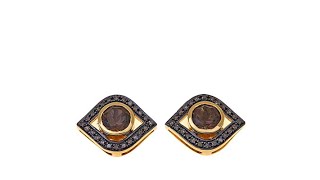 Rarities Smoky Quartz and Diamond Evil Eye Studs [upl. by Kesia]