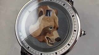 Cartier Rotonde de Cartier Jumping Hours with Marquetry Bear HP100329 Cartier Watch Review [upl. by Aicelav]