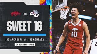 Arkansas vs Gonzaga  Sweet 16 NCAA tournament extended highlights [upl. by Chemash]