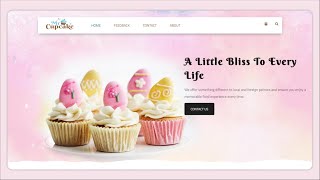 Responsive Cupcake Website With HTML CSS amp JS  HTML CSS Website Design Tutorial [upl. by Gerkman]