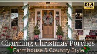 Charming Christmas Porch Decor  Farmhouse amp Country Style Ideas [upl. by Shank698]