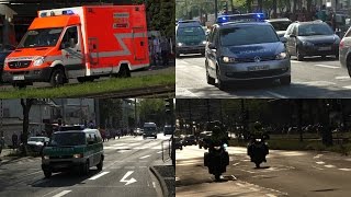 Ausschreitungen bei FußballspielEinsatzfahrten Polizei NRW und Rettungsdienst Köln [upl. by Htebazileyram]