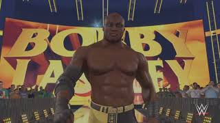 WWE 2K23 PS5 RAW Triple Threat Omos VS Bobby Lashley VS Austin Theory [upl. by Tamarra113]