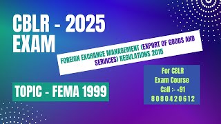 Lecture 13 I Foreign Exchange Management Export of Goods and Services Regulations 2015 [upl. by Yneffit]