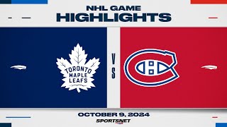 NHL Highlights  Canadiens vs Maple Leafs  October 9 2024 [upl. by Rianna]