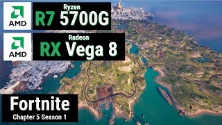 Ryzen 7 5700G  Vega 8 iGPU vs FORTNITE [upl. by Grous613]