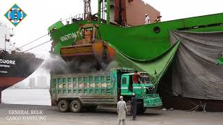 General Bulk Cargo Handling at Karachi Port vessel loading and unloading [upl. by Gwenni]